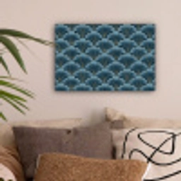 Patroon - Ginkgoblad - Blauw canvas 2cm klein 34 -sfeer1