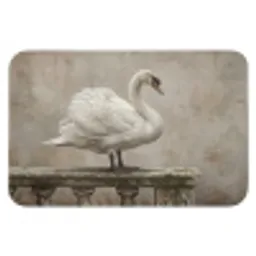 Zwaan - Elegant - Dieren - Wit Badmat klein -3d