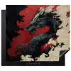 Zwarte draak - Rookwolken - Rood Inductie beschermer vinyl 3mm middel -3d