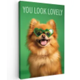 Hond - Zonnebril - Valentijn - Love Tuinposter op houten frame 2 cm dik klein -3d
