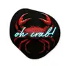 Krab - Rood - Neon - Quote Wandcirkel Organisch Aluminium middel -3d