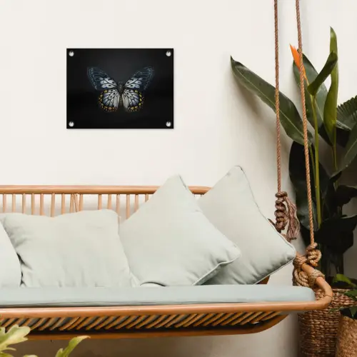 Vlinder - Monochroom - Balans tuinposter los doek klein -sfeer7