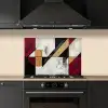 Modern - Abstract - Geometrisch - Rood - Industrieel keuken achterwand spatscherm klein -sfeer1