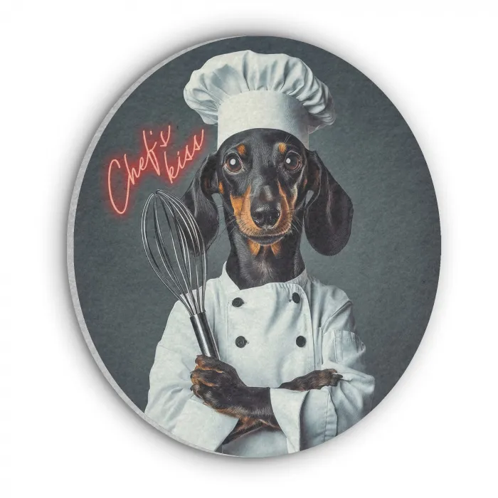 Quote - Neon - Hond - Kokskleding Akoestische PET Vilt - Rond klein -3d
