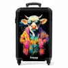 Stier met jas en zonnebril NBS - Handbagage koffer - Kinderen Unisex middel -productfoto_recht