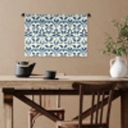 Flora - Modern - Blauw Wandkleed katoen klein 269 -sfeer6