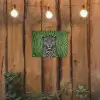 Panter - Zebrapatroon - Groen tuinposter los doek klein -sfeer1
