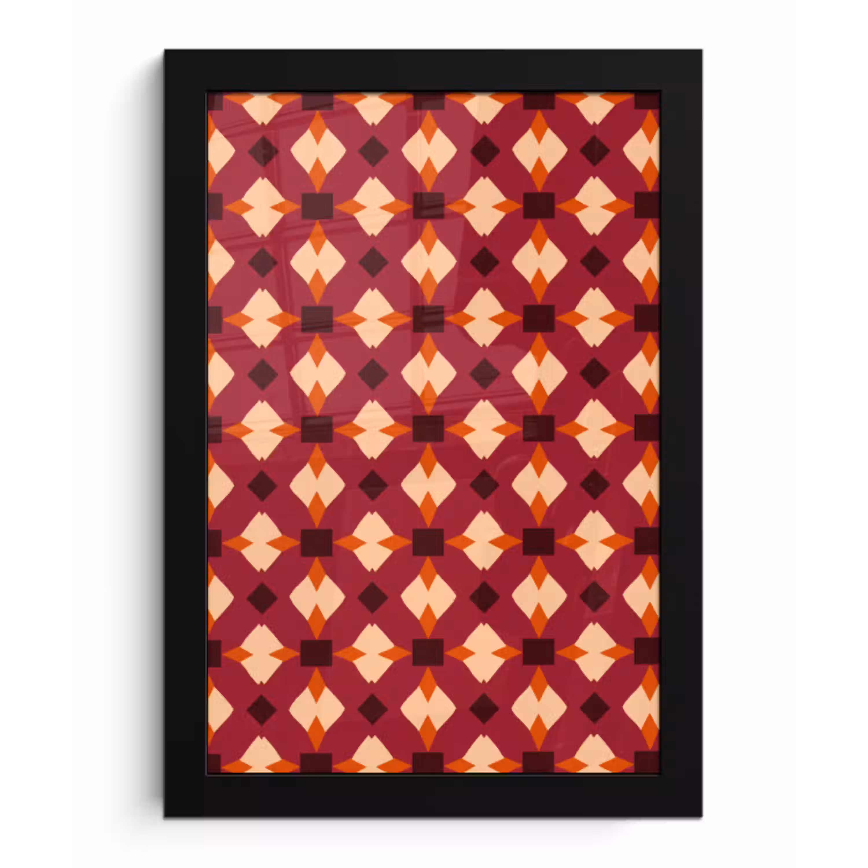 Retro - Patroon - Kleurrijk fotolijst zwart zonder passe partout klein 224 -3d