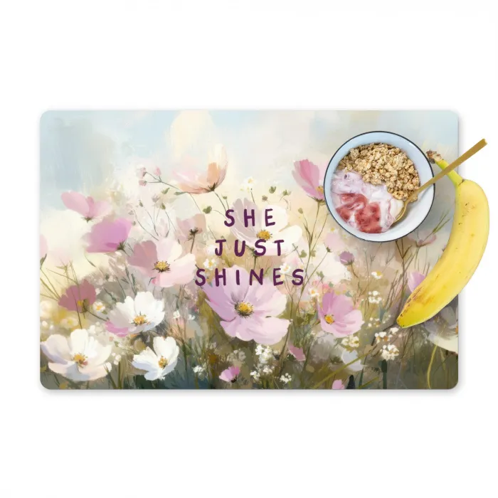 Quote - Bloemen - Schilderachtig Placemat vinyl groot -zzzproduct_Kitchenyeah-website