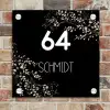 Botanisch - Zwart - Modern Naambord Vierkant klein -sfeer2