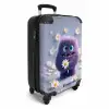 paars monster met madeliefjes NBS - Handbagage koffer - Kinderen Unisex middel -productfoto_3d