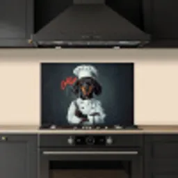 Quote - Neon - Hond - Kokskleding keuken achterwand spatscherm klein -sfeer1