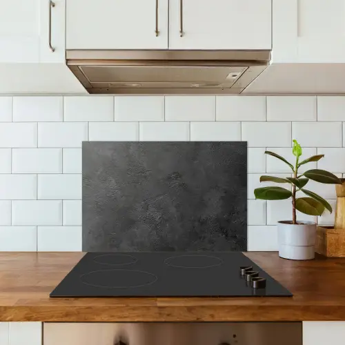 Beton - Structuur - Industrieel - Zwart - Grijs keuken achterwand spatscherm klein -sfeer2