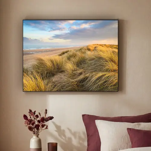 Gras - Duinen - Strand - Zomer Textielframe zwart klein -sfeer1