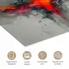 Moderne kunst - Oranje - Grijs - Abstract poster papier klein -closeup_NL