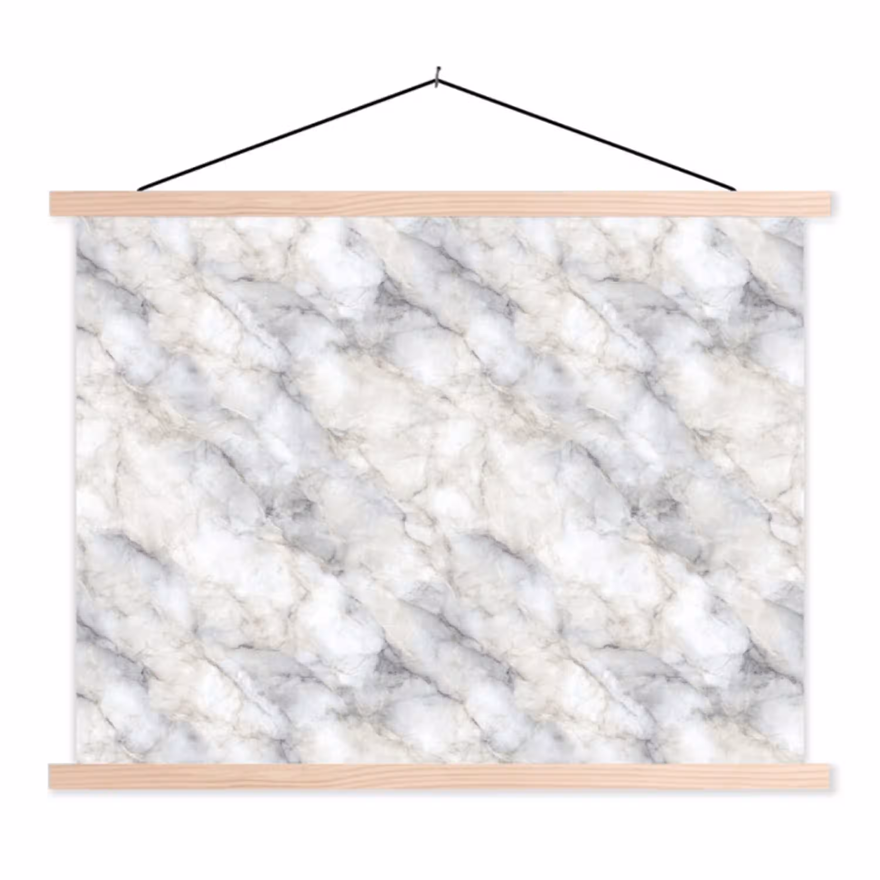 Grijs - Marmer - Gedetailleerd textielposter latten blank klein 122 -3d