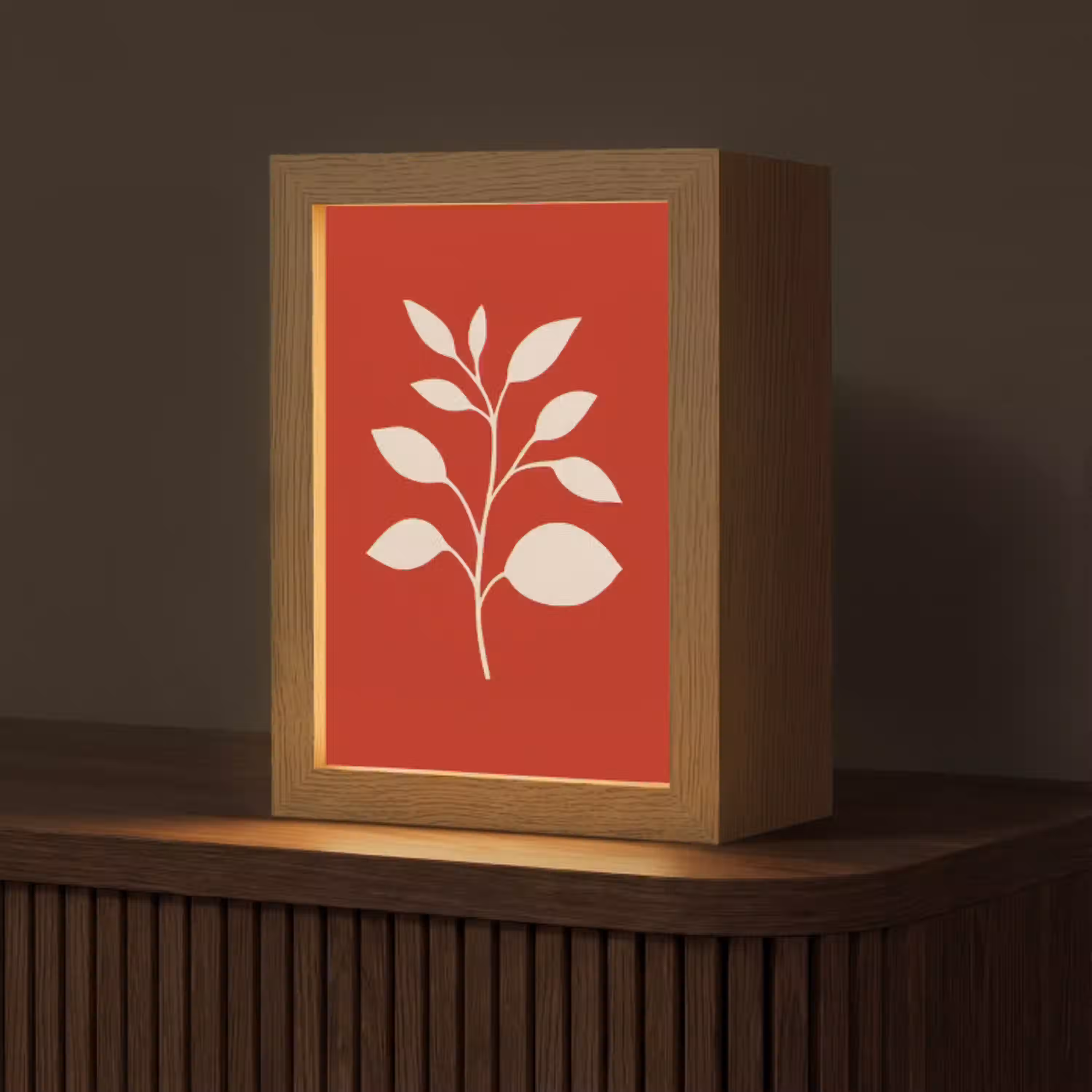 Silhouet - Bladeren - Tak Light Box met kabel (Tafellamp) klein -z3d_website