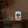 Boom - Natuur - Blauw - Zwart wit Light Box met kabel (Tafellamp) klein -sfeer4