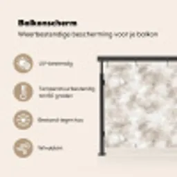 Organisch - Patroon - Gemêleerd Balkonbeschermer Duitsland klein 596 -specs_NL