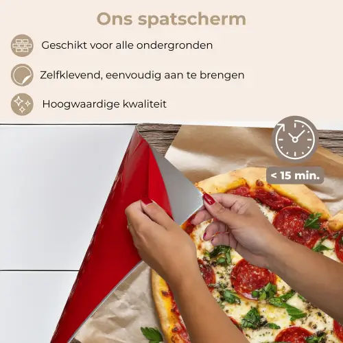 Pizza - Hart - Pepperoni - Tomaat keuken achterwand spatscherm klein -spatscherm_NL