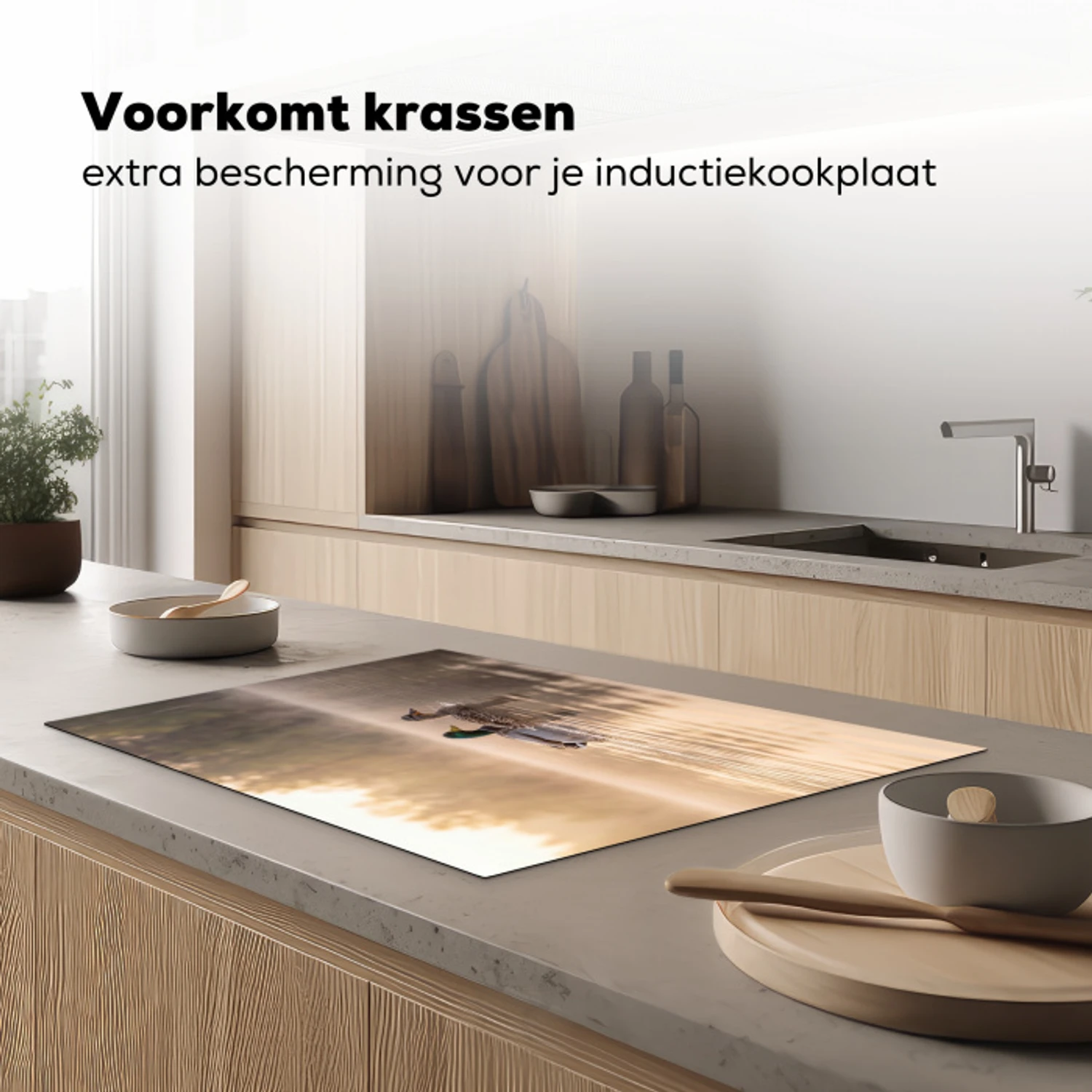 Eenden - Water - Mist - Natuur Inductie beschermer vinyl 3mm klein -sfeer1