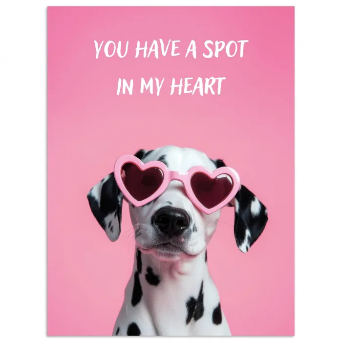 Hartjes - Hond - Valentijn - Roze poster papier klein -3d