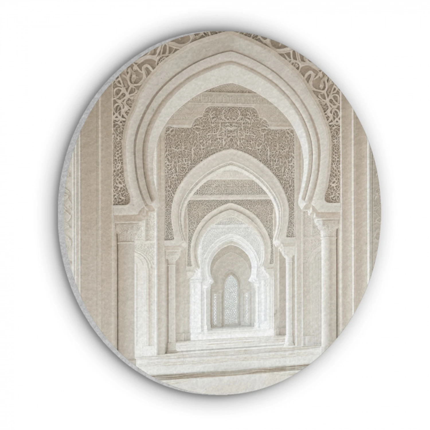 Moskee - Architectuur - Ramadan - Islamitische Akoestische PET Vilt - Rond klein -3d
