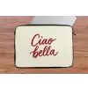Ciao bella - Rood - Wit - Minimalistisch laptophoes neopreen klein -tafel