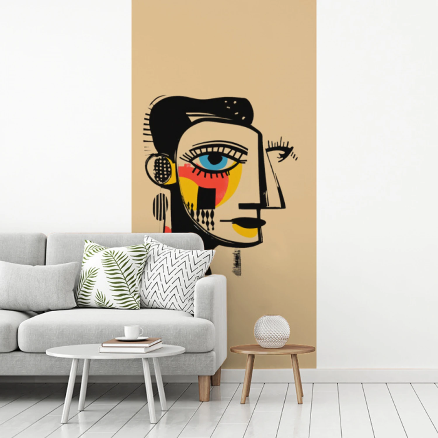 Geometrisch - Felle kleuren - Kubistische stijl fotobehang vinyl groot -woonkamer