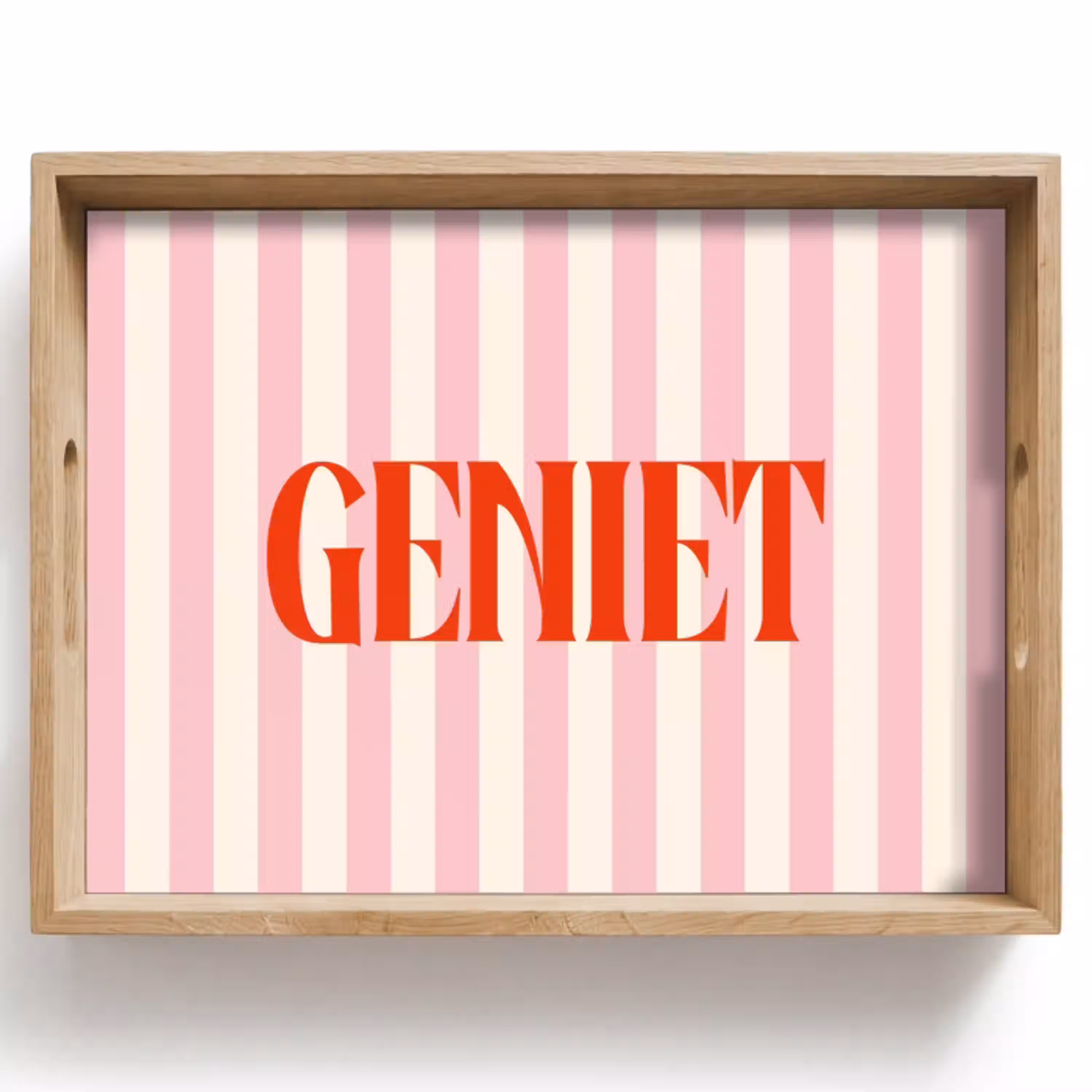 Zachtroze - Rood - Strepen - Geniet Dienblad Rechthoek middel -z3d_shopping