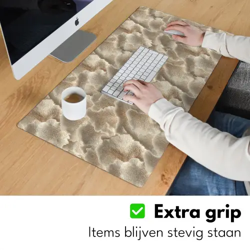 Waaierstructuren - Beige - Vezeltextuur Muismat XXL klein 681 -sfeer3