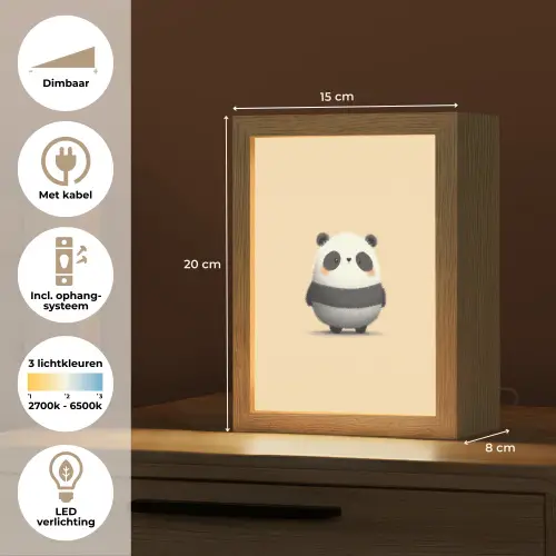 Panda - Beige - Minimalistisch Light Box met kabel klein -USP_NL