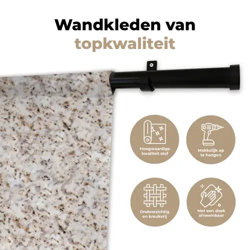 Wit - Bruin - Graniet Wandkleed katoen klein 269 -sfeer2