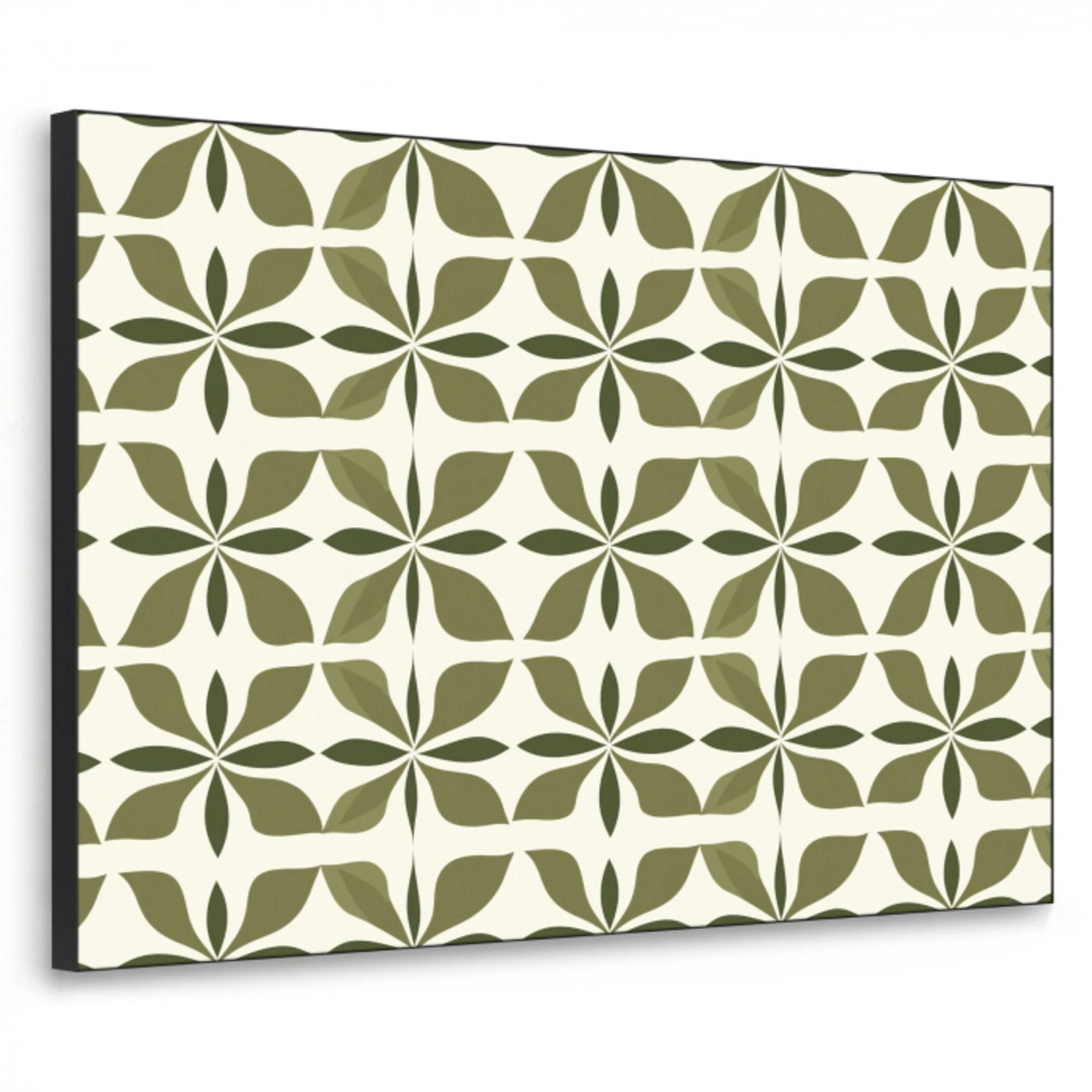 Botanisch - Retro - Groen Textielframe zwart klein 947 -3d