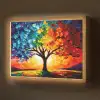Boom - Kunst - Natuur - Zonsondergang Light Box met batterij (Wandlamp) middel -z3d_website