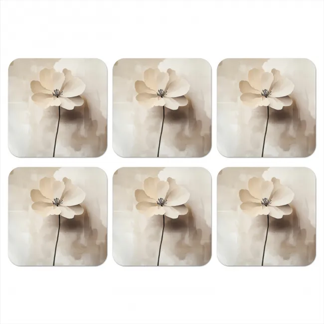 Coaster - Flower - Beige - Paint - Shadow