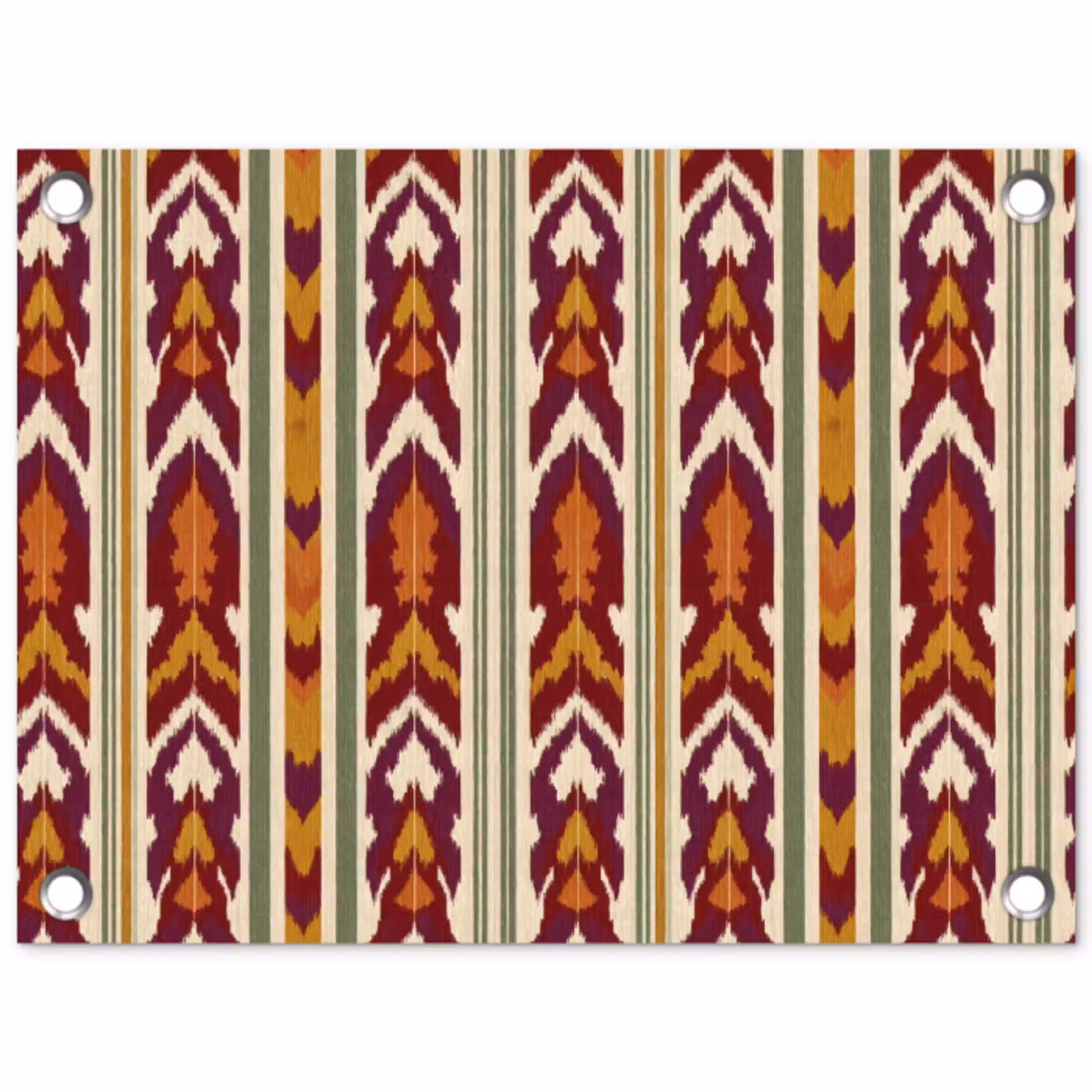 Ikat - Bordeauxrood - Etnisch - Patroon tuinposter los doek klein 239 -3d