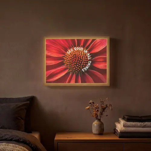 Close up - Bloem - Quote - Rood Light Box met batterij (Wandlamp) middel -sfeer4