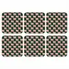 Vlechtpatroon - Groen - Roze - Geometrisch onderzetter kurk middel 366 -3d