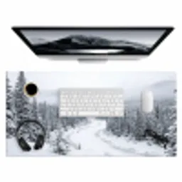 Rivier - Bevroren - Landschap - Winter Muismat XXL klein -3d