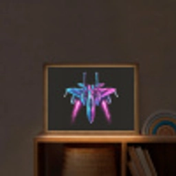 Straaljager - Blauw - Kleuren - Jongens - Zwart Light Box met batterij (Wandlamp kind) middel -sfeer1_kind
