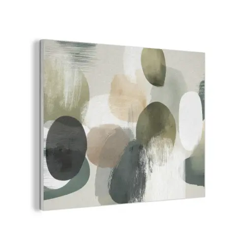 Minimalistisch - Cirkels - Penseelstreken - Beige PET vilt klein -3d