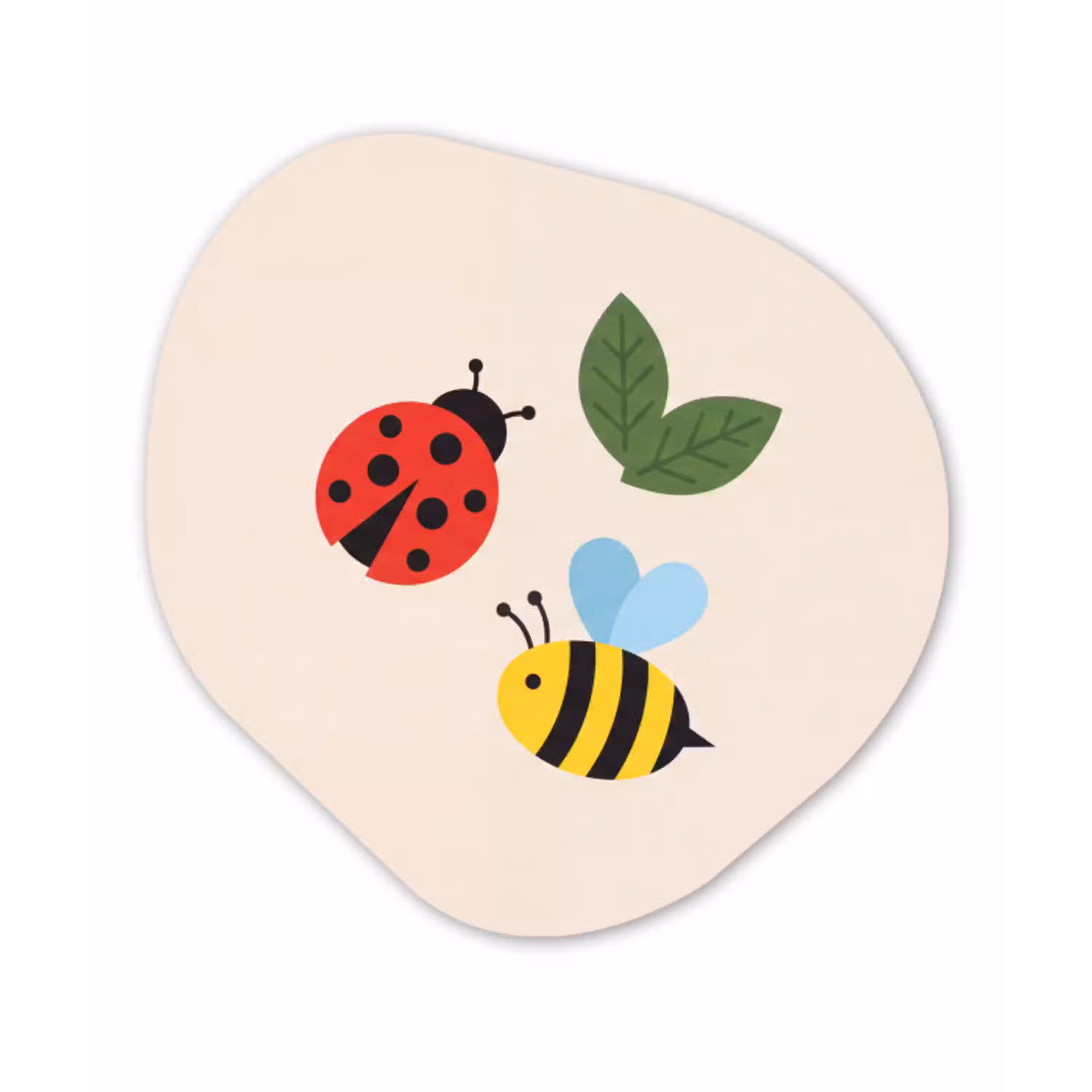 Insect - Blad - Natuur - Speels - Illustratie Wandcirkel Organisch Forex 3mm klein -3d
