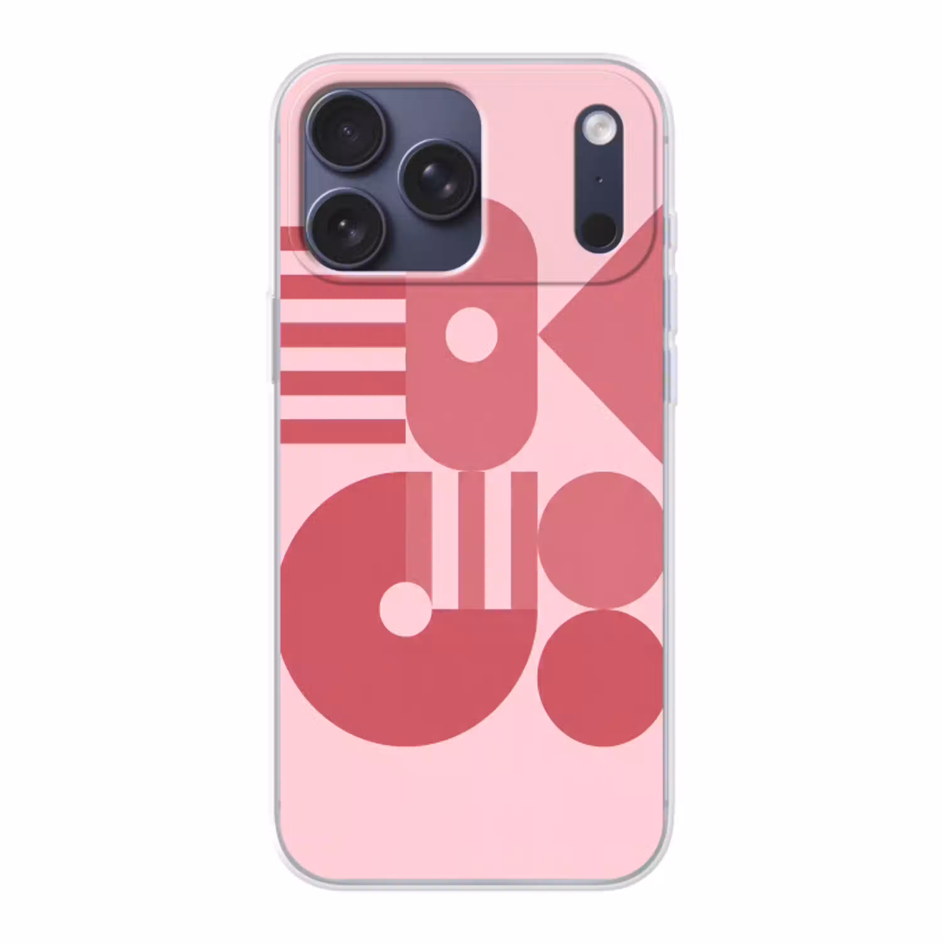 Abstract - Geometrisch - Vormen - Roze Telefoonhoesje iPhone 17 Pro Max klein -3d