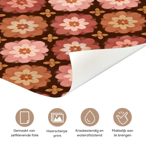 Geometrisch - Bloemen - Kleurrijk deurposter klein 289 -closeup_NL