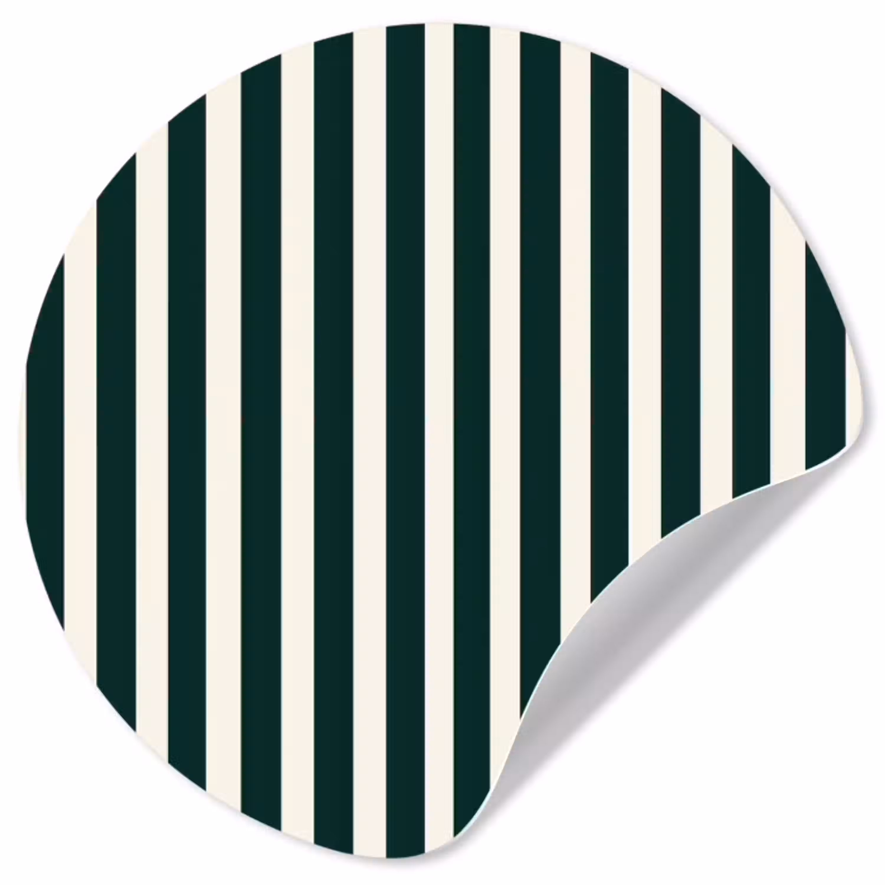 Strepen - Klassiek - Groen Wandcirkel behangsticker klein 186 -3d