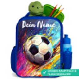 Neon - Voetbal - Kleurrijk Kinderrugzak - Blauw middel -inhoud_DE
