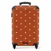 Witte hartjes op terracotta NBS - Handbagage koffer - Kinderen Unisex middel -productfoto_recht