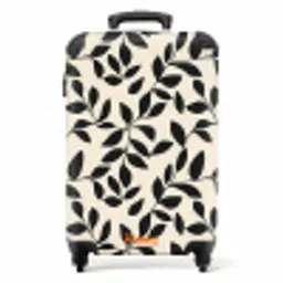 Elegant - Patroon - Zwart - Beige NBS - Handbagage koffer - Volwassenen Unisex middel -productfoto_recht