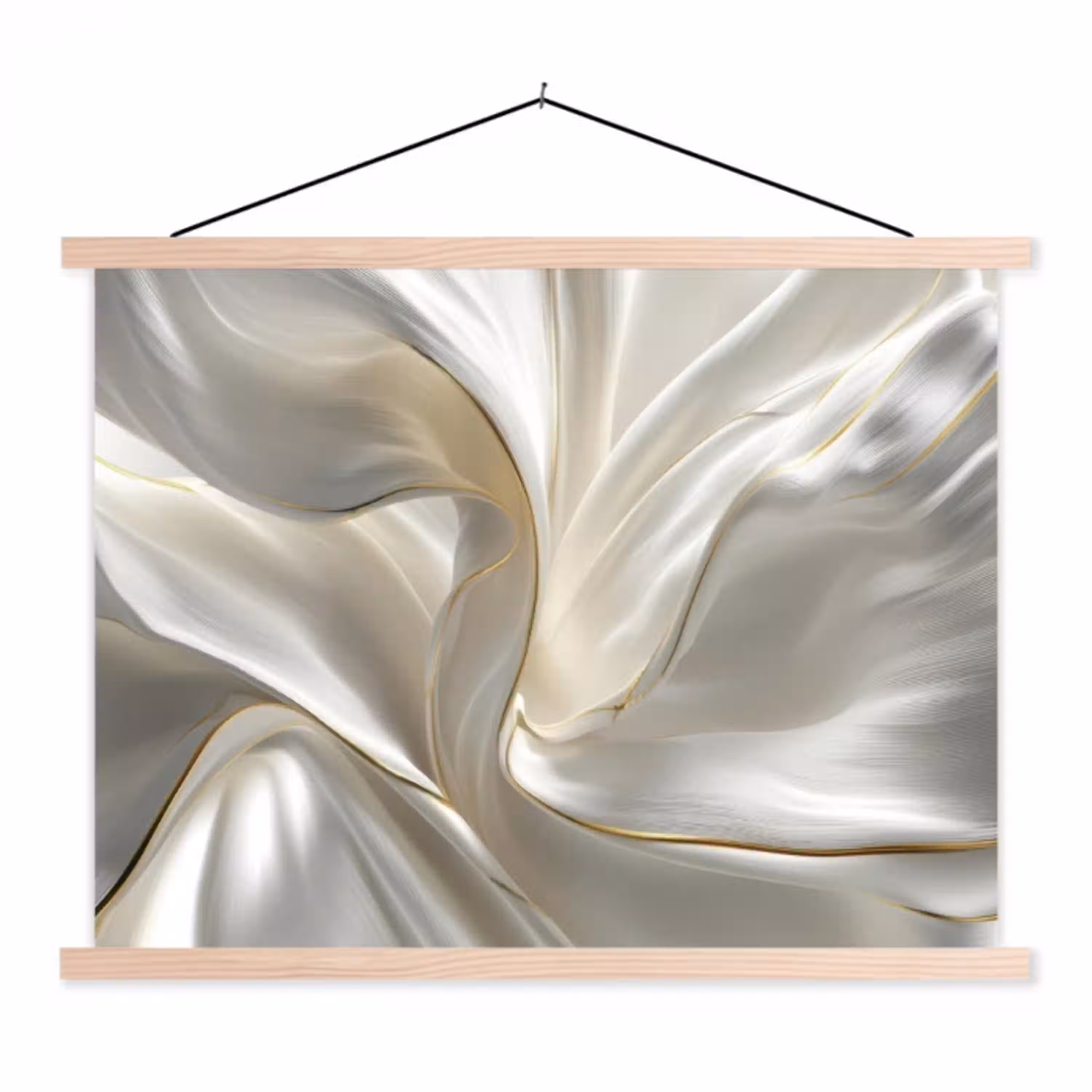 Stof - Plooien - Goud textielposter latten blank klein -3d